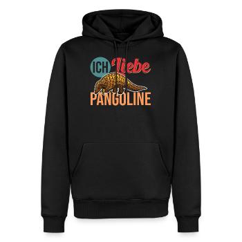 Vintage Retro Schuppentier Pangolin - Männer Premium Bio Hoodie - Schwarz - Vorne - Nico (187cm)