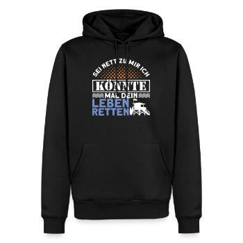 Poolboy Bademeister Schwimmen - Männer Premium Bio Hoodie - Schwarz - Vorne - Nico (187cm)