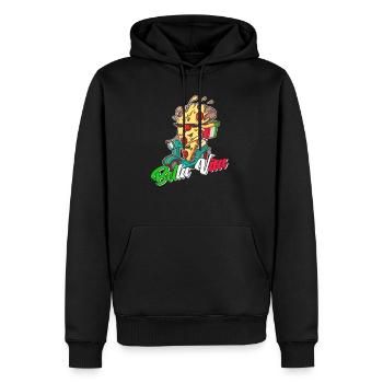 Italien La Bella Vita Pizza Stück auf Scooter für - Männer Premium Bio Hoodie - Schwarz - Vorne - Nico (187cm)