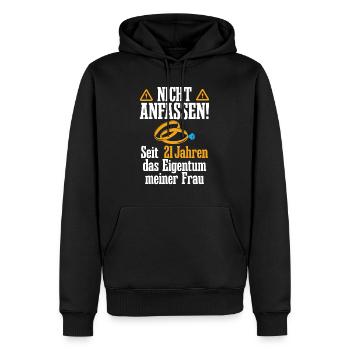 Ehemann Opalhochzeit 21. Hochzeitstag Geschenk - Männer Premium Bio Hoodie - Schwarz - Vorne - Nico (187cm)