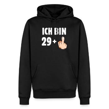 Ich bin 29 plus eins - Männer Premium Bio Hoodie - Schwarz - Vorne - Nico (187cm)