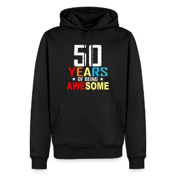 50 ans anniversaire anniversaire 50 anniversaire cadeau 50 ans - Sweat à capuche Premium bio Homme - noir - Devant - Nico (187cm)