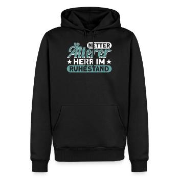 Rente Großvater Rentner 2022 - Männer Premium Bio Hoodie - Schwarz - Vorne - Nico (187cm)