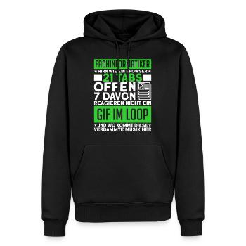 Systemadministrator Informatik Fachinformatiker - Männer Premium Bio Hoodie - Schwarz - Vorne - Nico (187cm)