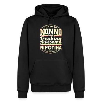 grand-père grand-père vintage grand-père - Sweat à capuche Premium bio Homme - noir - Devant - Nico (187cm)