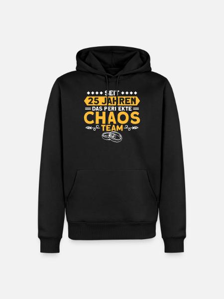 Verheiratet Ehepaar Silberhochzeit - Männer Premium Bio Hoodie - Schwarz