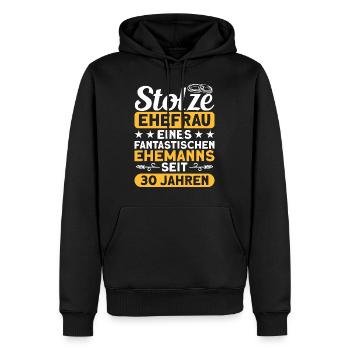 Ehepaar 30. Hochzeitstag Perlenhochzeit - Männer Premium Bio Hoodie - Schwarz - Vorne - Nico (187cm)