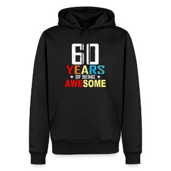 60 anniversaire anniversaire 60 anniversaire cadeau 60 ans - Sweat à capuche Premium bio Homme - noir - Devant - Nico (187cm)