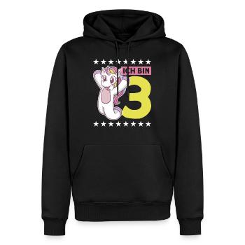 3 Jahre Mädchen 3. Geburtstag - Männer Premium Bio Hoodie - Schwarz - Vorne - Nico (187cm)