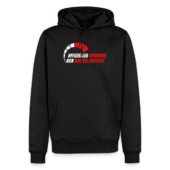 Offizieller Sponsor der Bußgeldstelle - Männer Premium Bio Hoodie - Schwarz - Vorne - Nico (187cm)