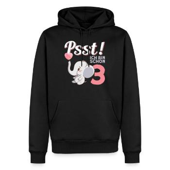Mädchen Kindergeburtstag 3. Geburtstag - Männer Premium Bio Hoodie - Schwarz - Vorne - Nico (187cm)