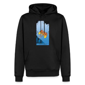 Gamer Tarotkarte cooles Gaming Gothic Design - Männer Premium Bio Hoodie - Schwarz - Vorne - Nico (187cm)
