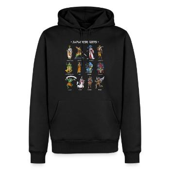 Dieux de la mythologie japonaise - Sweat à capuche Premium bio Homme - noir - Devant - Nico (187cm)