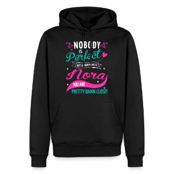 Nobody is perfect but if your name is Nora - Männer Premium Bio Hoodie - Schwarz - Vorne - Nico (187cm)