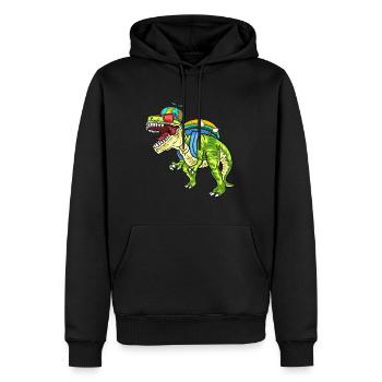 Kindergarten Boss Dino Dinosaurier Jungen Schule - Männer Premium Bio Hoodie - Schwarz - Vorne - Nico (187cm)
