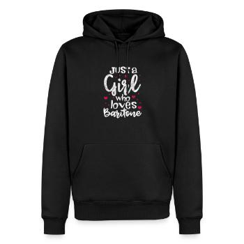 Bariton Girl - Männer Premium Bio Hoodie - Schwarz - Vorne - Nico (187cm)