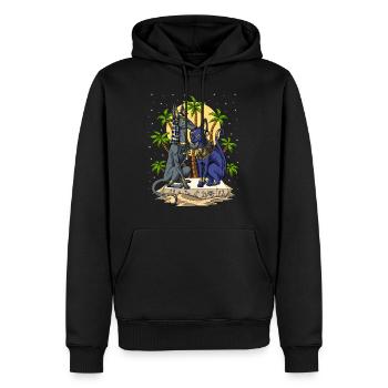 Dieux égyptiens Anubis Bastet - Sweat à capuche Premium bio Homme - noir - Devant - Nico (187cm)