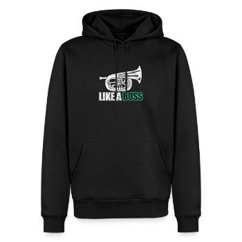 Bariton - Männer Premium Bio Hoodie - Schwarz - Vorne - Nico (187cm)