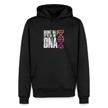 Basketball DNA - Männer Premium Bio Hoodie - Schwarz - Vorne - Nico (187cm)