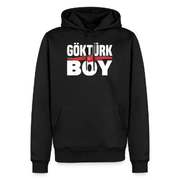 Göktürk Turkey Turkey Holiday Gift - Men’s Premium Organic Hoodie - black - Front - Nico (187cm)