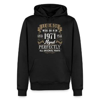 1971 geboren Legenden Geburtstag Vintage Geschenk - Männer Premium Bio Hoodie - Schwarz - Vorne - Nico (187cm)