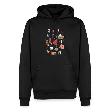 Automne - Sweat à capuche Premium bio Homme - noir - Devant - Nico (187cm)