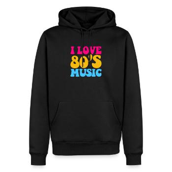 80er Jahre - Männer Premium Bio Hoodie - Schwarz - Vorne - Nico (187cm)