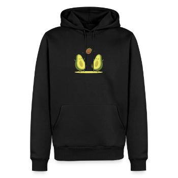 Avocado Liebe Volleyball Valentinstag Geschenk - Männer Premium Bio Hoodie - Schwarz - Vorne - Nico (187cm)