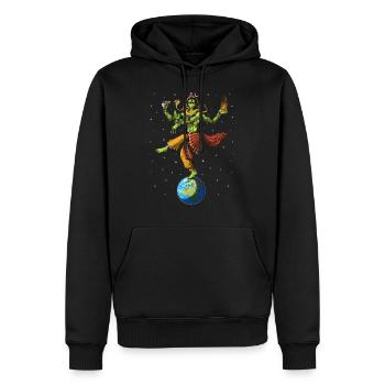 Alien Shiva Hindu God - Men’s Premium Organic Hoodie - black - Front - Nico (187cm)