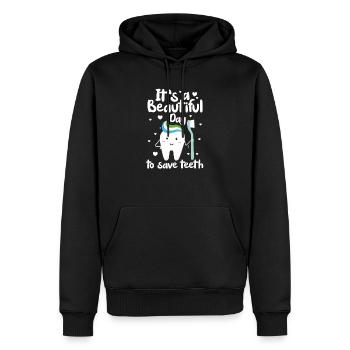 Dentiste Dentiste Dentiste Dentist Dents Cadeau - Sweat à capuche Premium bio Homme - noir - Devant - Nico (187cm)