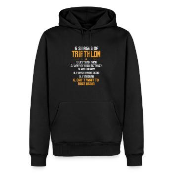 Triathlon - Männer Premium Bio Hoodie - Schwarz - Vorne - Nico (187cm)