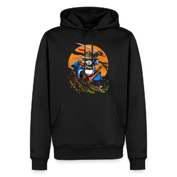 Panda Bear Samurai - Men’s Premium Organic Hoodie - black - Front - Nico (187cm)