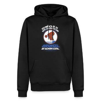 Schwimmen Schwimmer Bronze Geschenk - Männer Premium Bio Hoodie - Schwarz - Vorne - Nico (187cm)