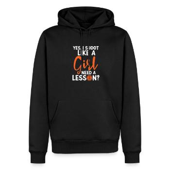 Basket-ball fille fille cadeau - Sweat à capuche Premium bio Homme - noir - Devant - Nico (187cm)