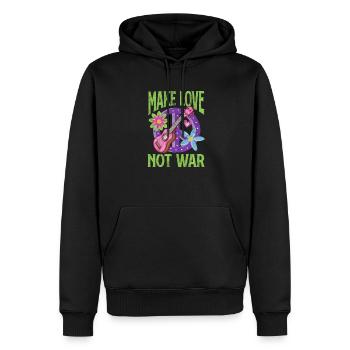 Hippie - Sweat à capuche Premium bio Homme - noir - Devant - Nico (187cm)