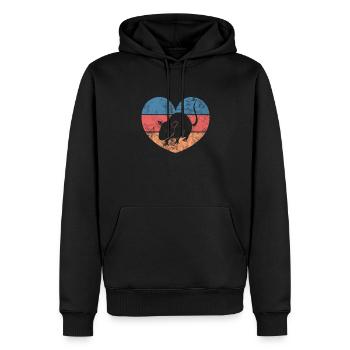 Rat - Sweat à capuche Premium bio Homme - noir - Devant - Nico (187cm)
