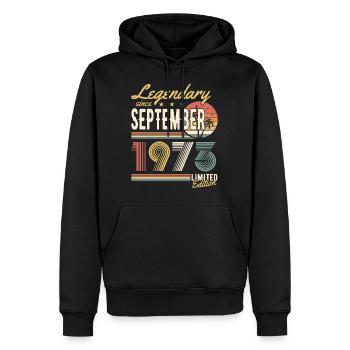 Legendary since September 1973 Limited Edition - Sweat à capuche Premium bio Homme - noir - Devant - Nico (187cm)