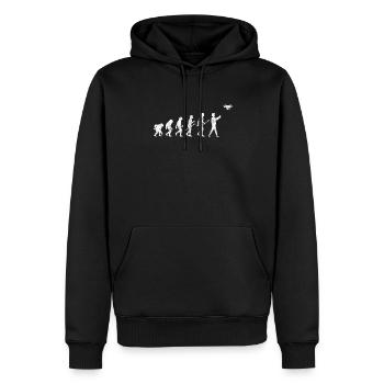 Drohne Evolution - Männer Premium Bio Hoodie - Schwarz - Vorne - Nico (187cm)
