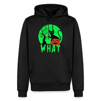 Quel chat avec un couteau, chat effrayant avec un couteau Halloween - Sweat à capuche Premium bio Homme - noir - Devant - Nico (187cm)
