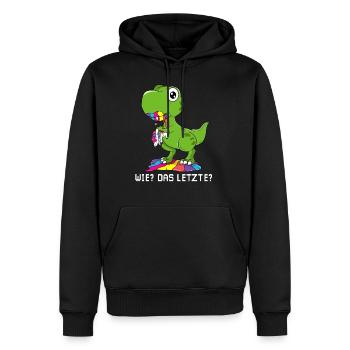 Wie das letzte Einhorn T-rex isst Einhorn Dino - Männer Premium Bio Hoodie - Schwarz - Vorne - Nico (187cm)