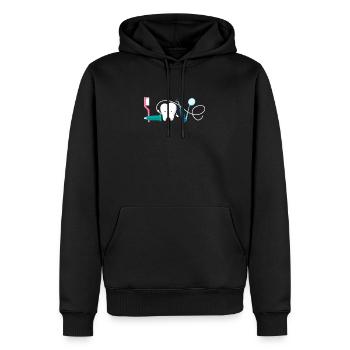 Zahnarzt Zahn Zahnärztin Dentist Zähne Geschenk - Männer Premium Bio Hoodie - Schwarz - Vorne - Nico (187cm)