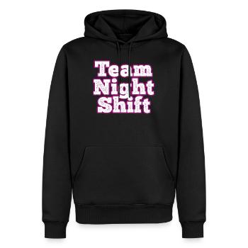 Équipe De nuit - Sweat à capuche Premium bio Homme - noir - Devant - Nico (187cm)