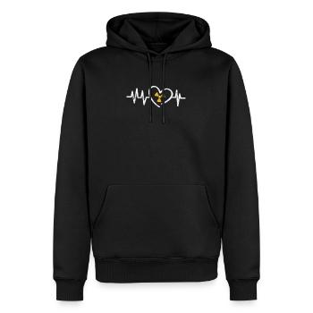 Radiology - Men’s Premium Organic Hoodie - black - Front - Nico (187cm)