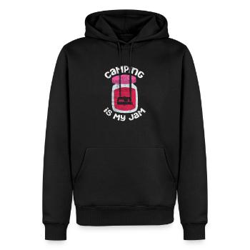 Camping - Männer Premium Bio Hoodie - Schwarz - Vorne - Nico (187cm)