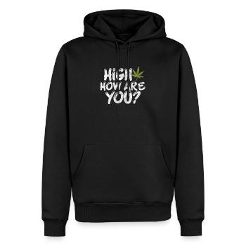 Cannabis - Sweat à capuche Premium bio Homme - noir - Devant - Nico (187cm)