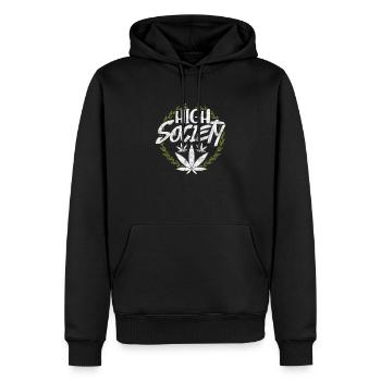 Cannabis - Sweat à capuche Premium bio Homme - noir - Devant - Nico (187cm)