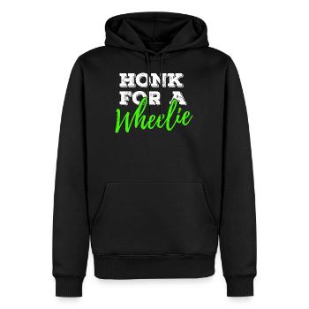 Klaxonner pour un vélo de moto Wheelie disant - Sweat à capuche Premium bio Homme - noir - Devant - Nico (187cm)