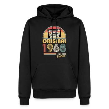 1968 Vintage millésime anniversaire rétro cadeau - Sweat à capuche Premium bio Homme - noir - Devant - Nico (187cm)