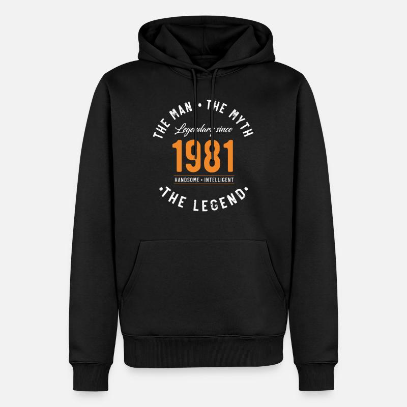 Legendary since 1981 The Man The Myth - Sweat à capuche Premium bio Homme - noir