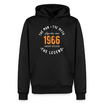 Legendary since 1966 The Man The Myth - Sweat à capuche Premium bio Homme - noir - Devant - Nico (187cm)
